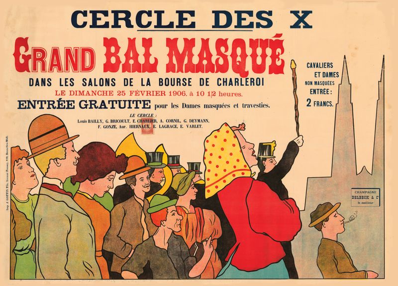 Cercle des X grand bal masqué Charleroi 1906