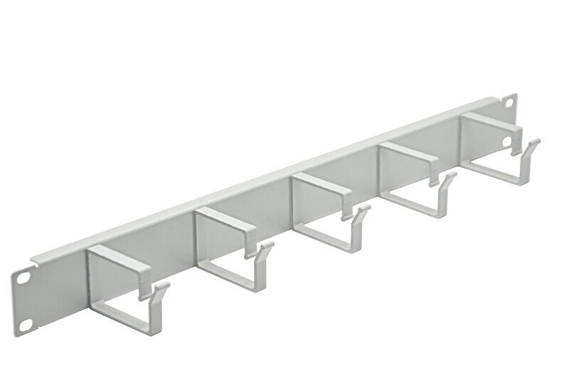 ACCESSOIRE 1U 19" PANNEAU DE GESTION DE CABLE HORIZONTAL 5 ANNEAUX RAL 7035 GRIS CLAIR - LANDE