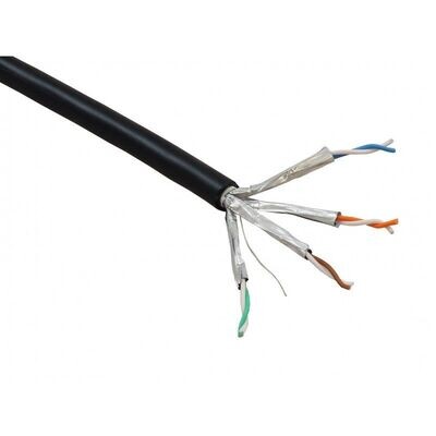 CABLE RESEAU OUTDOOR CAT6 U/FTP - CUIVRE - BOBINE 500M - PE - UC400 - S23 - AWG23/1 - NOIR - DRAKA