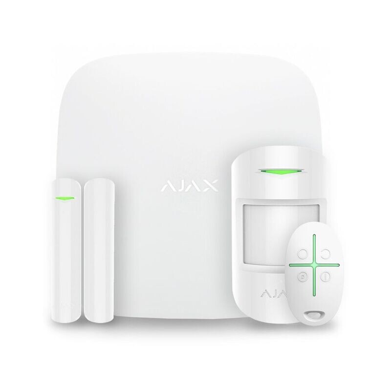KIT DE AJAX CONTIENT (HUB DETECTEUR ILS SIRENE TELECOMMANDE)