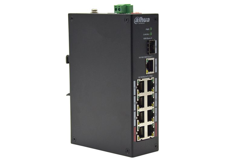 SWITCH 09 PORTS (8 MEGA POE - 1 GIGA) +1 GIGA SFP - NON MANAGABLE - NON RACKABLE - FIXATION MURAL - DAHUA