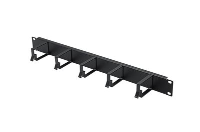 ACCESSOIRE 1U 19" PANNEAU HORIZONTAL DE GESTION DES CABLES 5 ANNEAUX RAL 9005 NOIR - LANDE