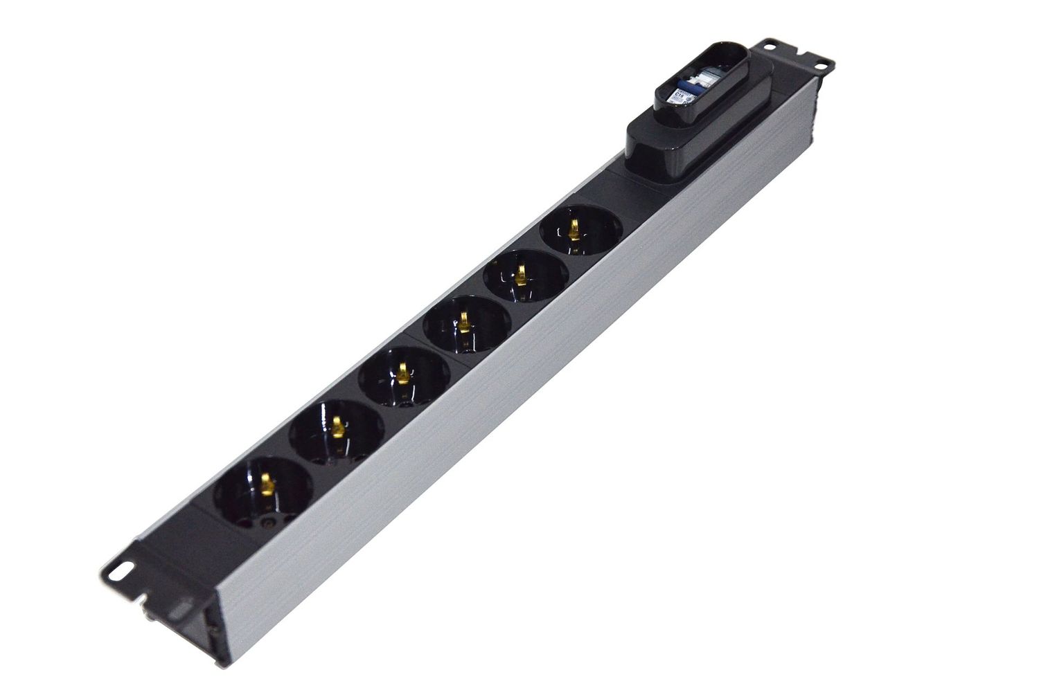 ACCESSOIRE 6XDIN49440 BANDEAU D'ALIMENTATION 19" 1U BOITIER ALUMINIUM 1X16A CCT BREAKER 4000 WATT 250V AC 3X1.5MM2 1 8M CABLE DIN 49441 FICHE HOMOLOGATION CE - LANDE