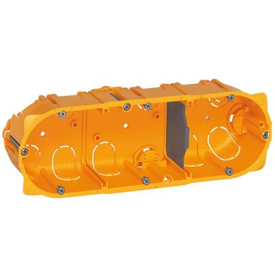 BOITE D'ENCASTREMENT 6 MODULES POUR CLOISONS SECHES - COULEUR JAUNE - LEGRAND