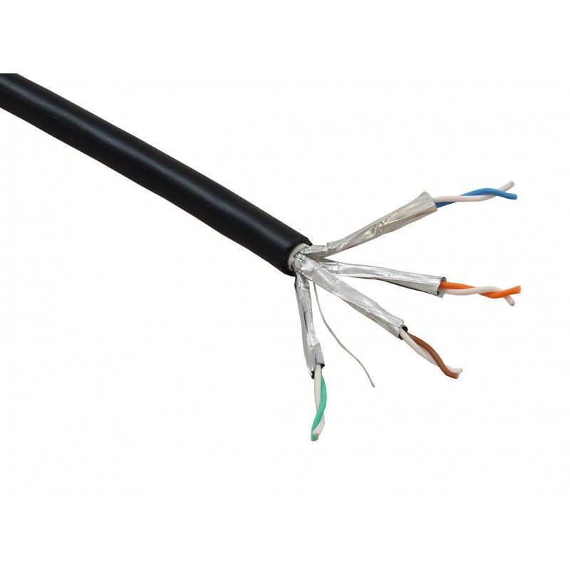 CABLE RESEAU OUTDOOR CAT6 U/FTP - CUIVRE - BOBINE 500M - PE - UC400 - S23 - AWG23/1 - NOIR - DRAKA