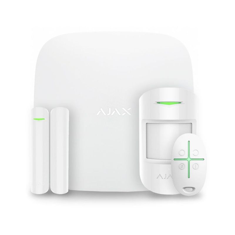 KIT DE AJAX CONTIENT (HUB DETECTEUR ILS SIRENE TELECOMMANDE)