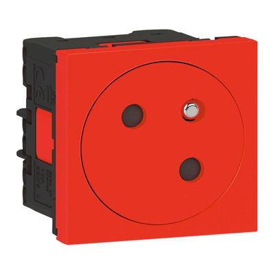 PRISE ELECTRIQUE AVEC TERRE MOSAIC 2 MODULES ROUGE - LEGRAND