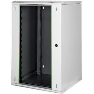 Â ARMOIRE DE BRASSAGE NEW PROLINE 21U 19" MURALE - VITREE - DEMONTE - 600X600X1033 - GRIS - LANDE