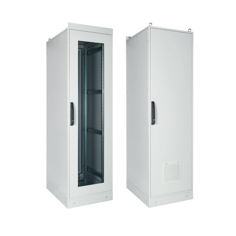 Â ARMOIRE DE BRASSAGE RK 42U 19" SUR PIED - VITREE - MONTE - 600X1000X2000 - GRIS - LANDE
