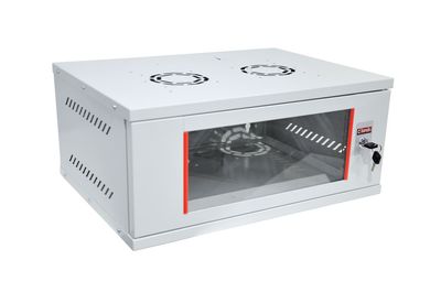 ARMOIRE DE BRASSAGE SECURITY BOX 04U 19" MURALE - VITREE - DEMONTE - 540X400X239 - GRIS - LANDE