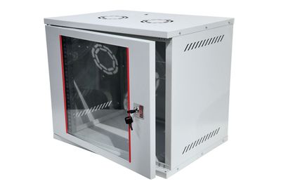 ARMOIRE DE BRASSAGE SECURITY BOX 09U 19" MURALE - VITREE - DEMONTE - 540X400X461 - GRIS - LANDE