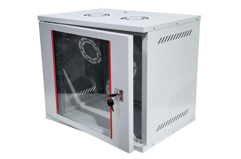 ARMOIRE DE BRASSAGE SECURITY BOX 09U 19" MURALE - VITREE - DEMONTE - 540X400X461 - GRIS - PINSOL