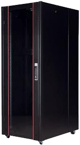 ARMOIRE DE BRASSAGE HYPERLINE 26U 19" SUR PIED - VITREE - MONTE - 600X800X1299 - NOIR - LANDE