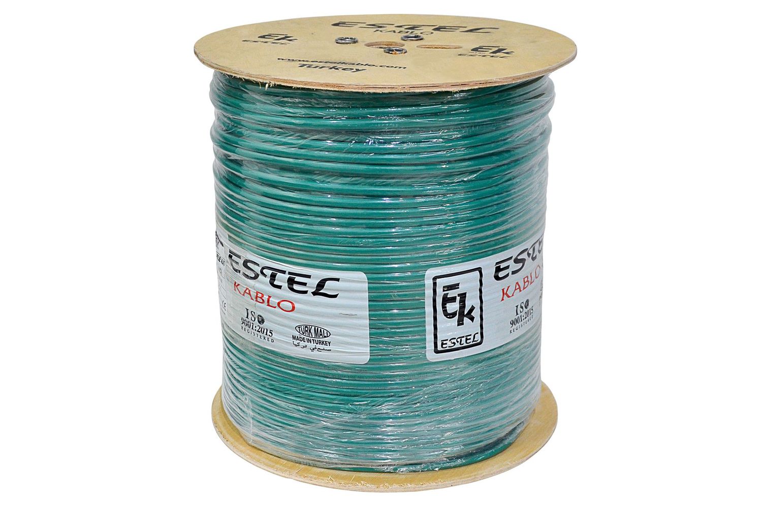 CABLE CAMERA (KX7 + ALIMENTATION 0.50MM) - CUIVRE - BOBINE 500M - PVC - VERT - ESTEL
