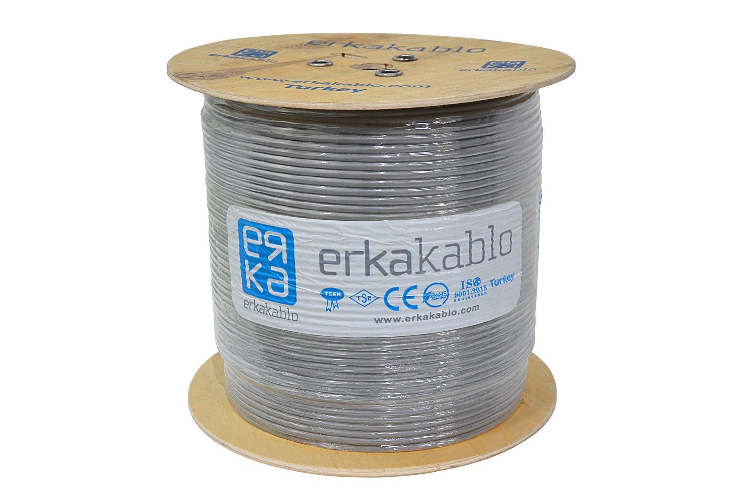 CABLE RESEAU INDOOR CAT6 F/UTP - CUIVRE - BOBINE 500M - PVC - AWG23 - CCA (CR2) - GRIS - ERKA