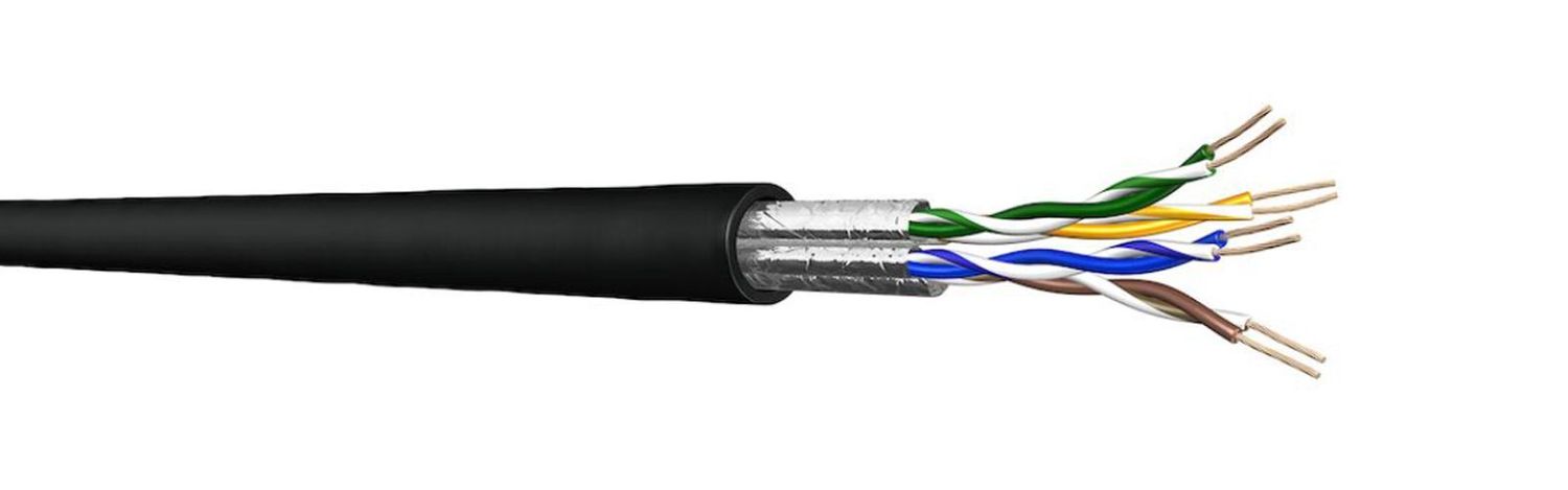 CABLE RESEAU OUTDOOR CAT6 U/FTP - CUIVRE - BOBINE 500M - PE - UC400 - S23 - AWG23/1 - NOIR - DRAKA