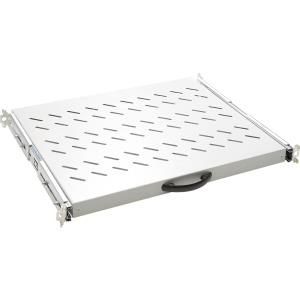 ETAGERE COULISSANTE 1U - FIXATION AVANT/ARRIERE - 486X350X44 - SUPPORT 30KG - GRIS - LANDE