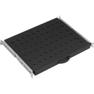 ETAGERE COULISSANTE 1U - FIXATION AVANT/ARRIERE - 486X350X44 - SUPPORT 30KG - NOIR - LANDE