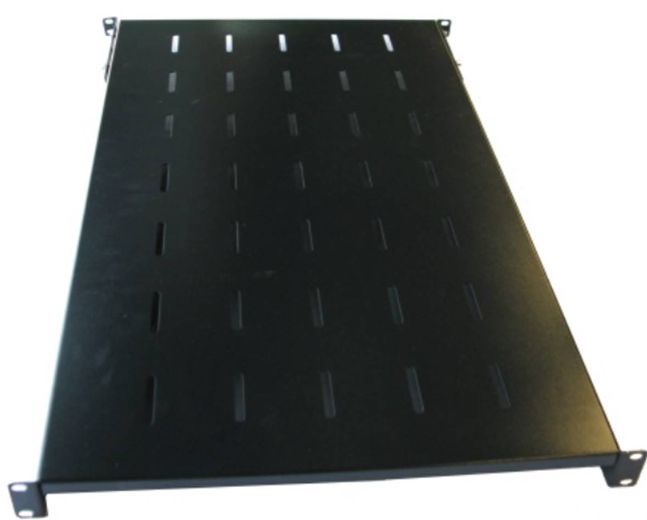 ETAGERE FIXE 1U - FIXATION AVANT/ARRIERE - PROFONDEUR 550 - NOIR