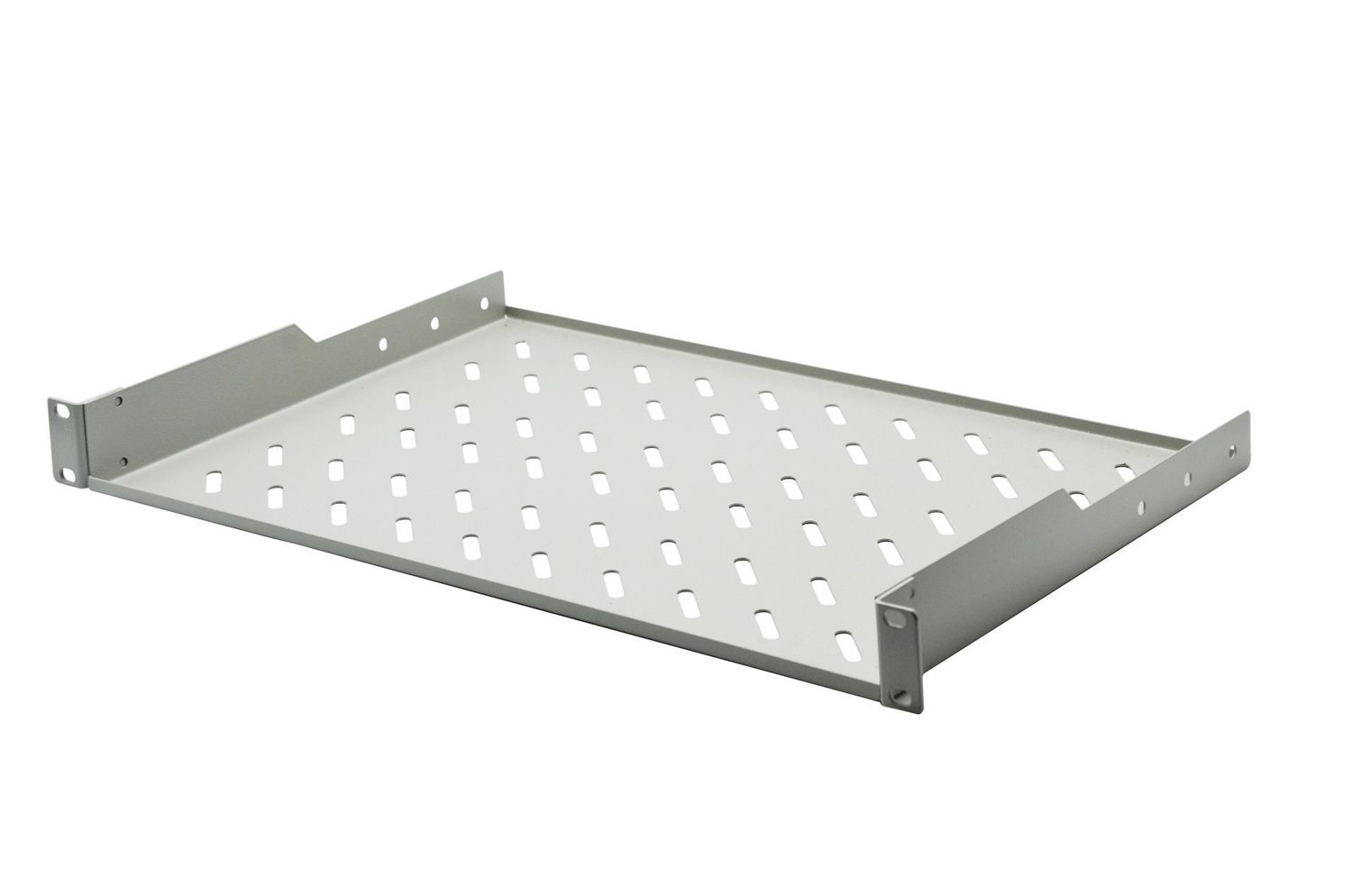 ETAGERE FIXE 1U - FIXATION AVANT SEULEMENT - 486X300X44 - SUPPORT 30KG - GRIS - LANDE