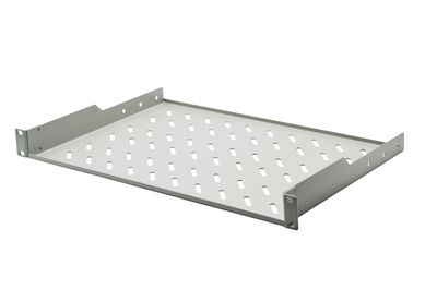 ETAGERE FIXE 1U - FIXATION AVANT SEULEMENT - 486X300X44 - SUPPORT 30KG - GRIS - LANDE