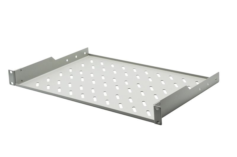 ETAGERE FIXE 1U - FIXATION AVANT SEULEMENT - 486X300X44 - SUPPORT 30KG - GRIS - LANDE
