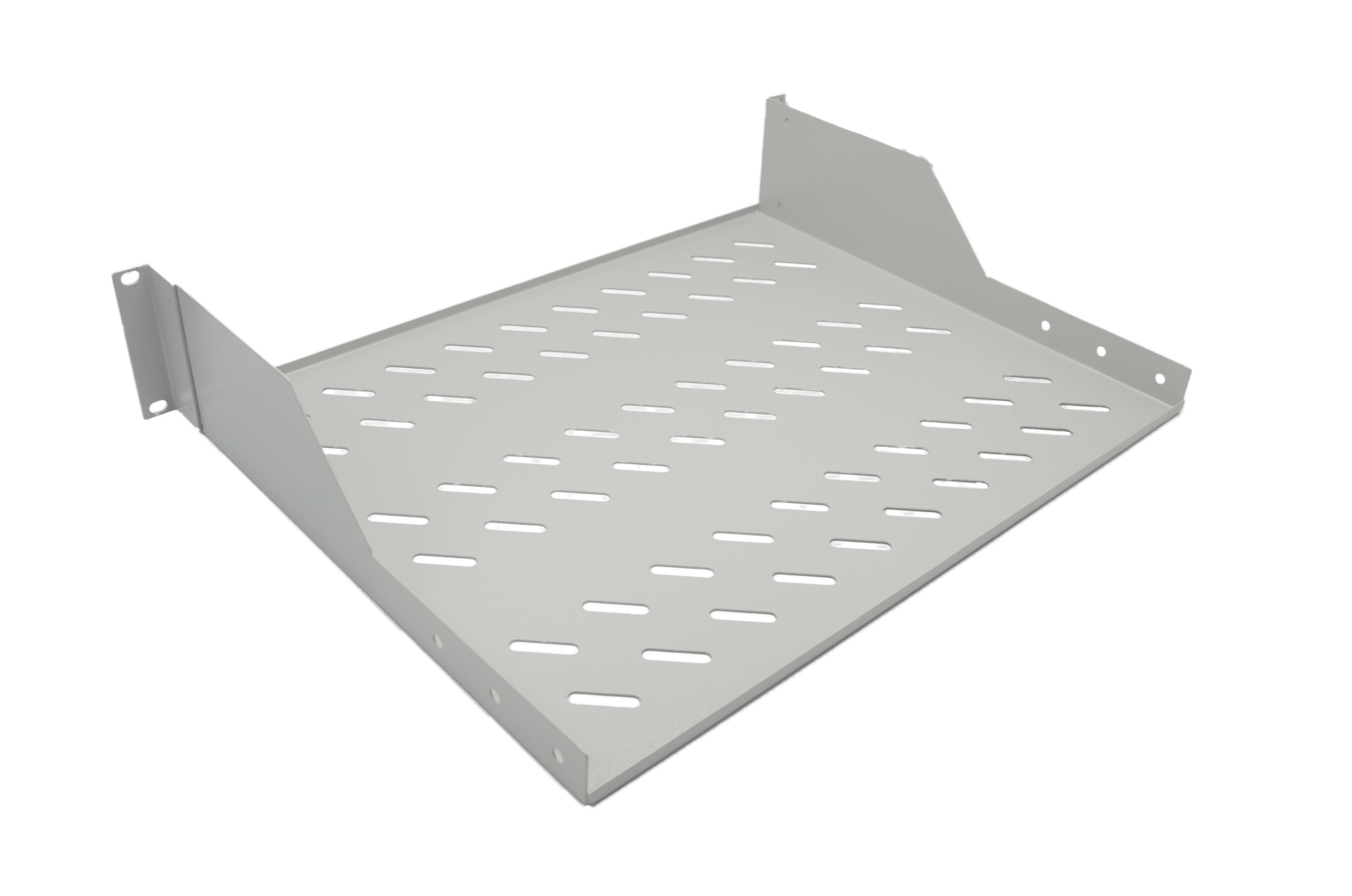 ETAGERE FIXE 2U - FIXATION AVANT - 486X350X88 - SUPPORT 30KG - GRIS - LANDE