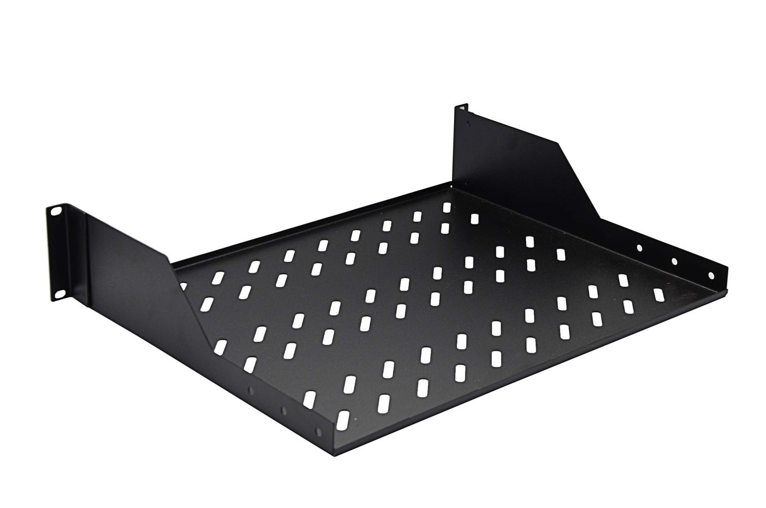 ETAGERE FIXE 2U - FIXATION AVANT - 486X350X88 - SUPPORT 30KG - NOIR - LANDE