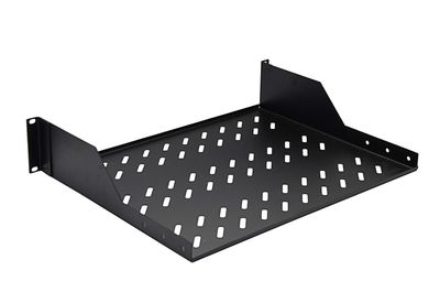 ETAGERE FIXE 2U - FIXATION AVANT - 486X350X88 - SUPPORT 30KG - NOIR - LANDE