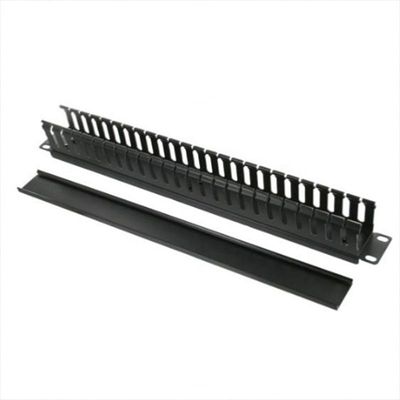 GUIDE CABLE COUVERCLE 1U DE 24 VOIES - 56MM - METALLIQUE - NOIR