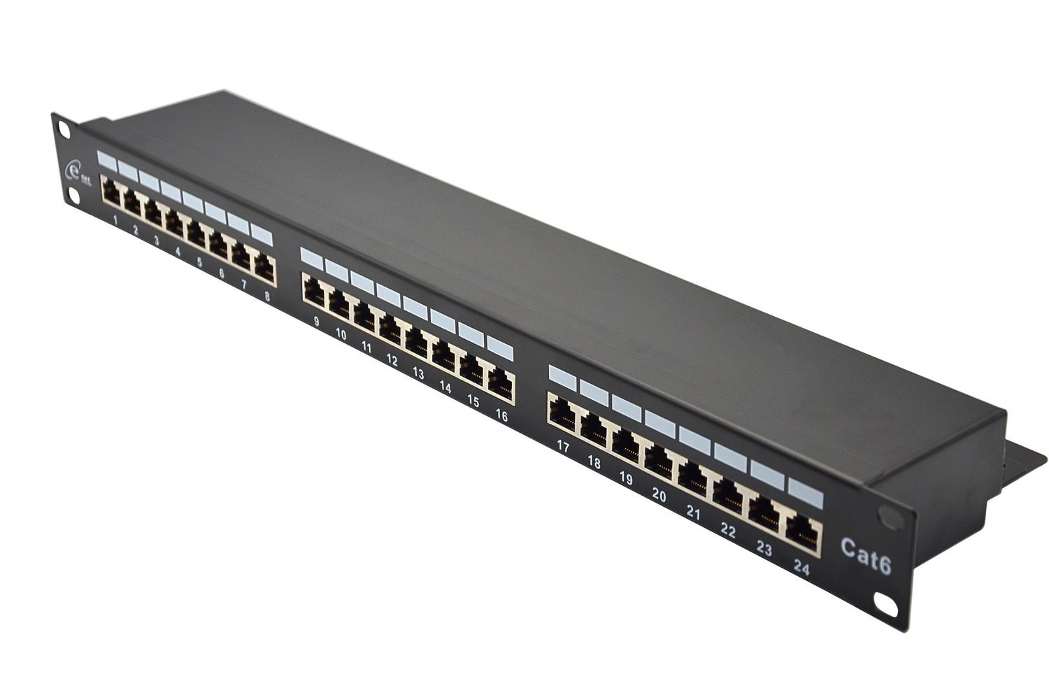 PANNEAU DE BRASSAGE 1U 24 PORTS CAT6 FTP - METALLIQUE - NOIR - ENET