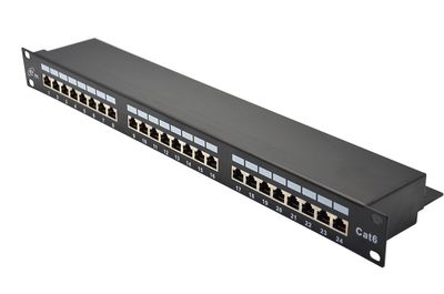 PANNEAU DE BRASSAGE 1U 24 PORTS CAT6 FTP - METALLIQUE - NOIR - ENET