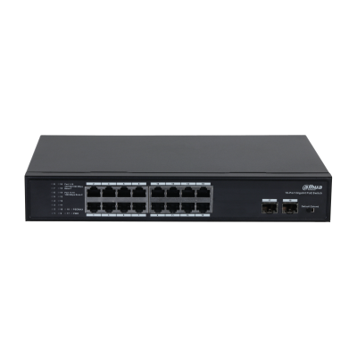 SWITCH GIGA 16 PORTS +2 GIGA SFP - NON MANAGABLE - RACKABLE - POE - METALLIQUE - DAHUA