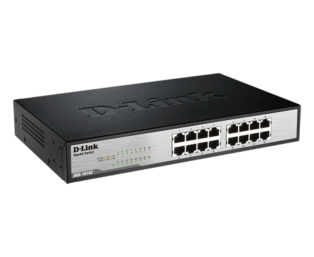 SWITCH GIGA 16 PORTS - NON MANAGABLE - RACKABLE - METALLIQUE - D-LINK