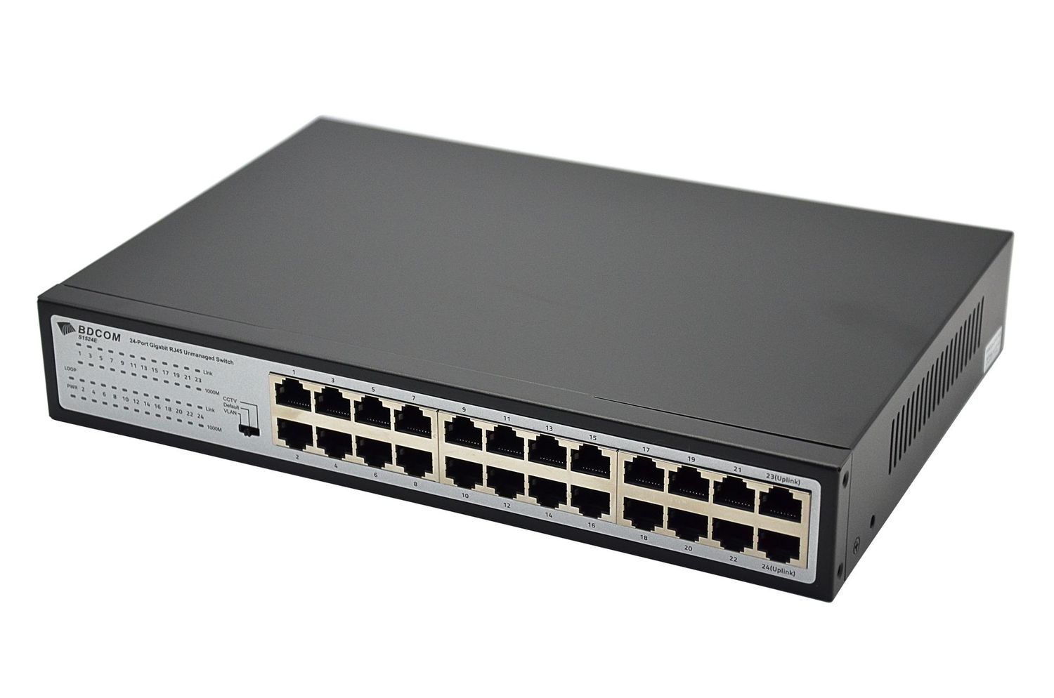 SWITCH MEGA 24 PORTS - NON MANAGABLE - NON RACKABLE - METALLIQUE - 3 MODE (PAR DEFAUT - VLAN - CCTV) - BDCOM