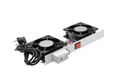 VENTILATEUR DE 2 EMPLACEMENTS ET 2 VENTILATEURS - PLAFONNIER - SANS FILTRE - AVEC THERMOSTAT - AVEC INTERRUPTEUR - SANS AFFICHEUR - METALLIQUE - NU - GRIS - LANDE