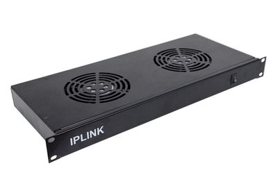 KIT VENTILATEUR DE 2 EMPLACEMENTS ET 2 VENTILATEURS - RACKABLE - SANS FILTRE - SANS THERMOSTAT - AVEC INTERRUPTEUR - SANS AFFICHEUR - METALLIQUE - NOIR - IPLINK
