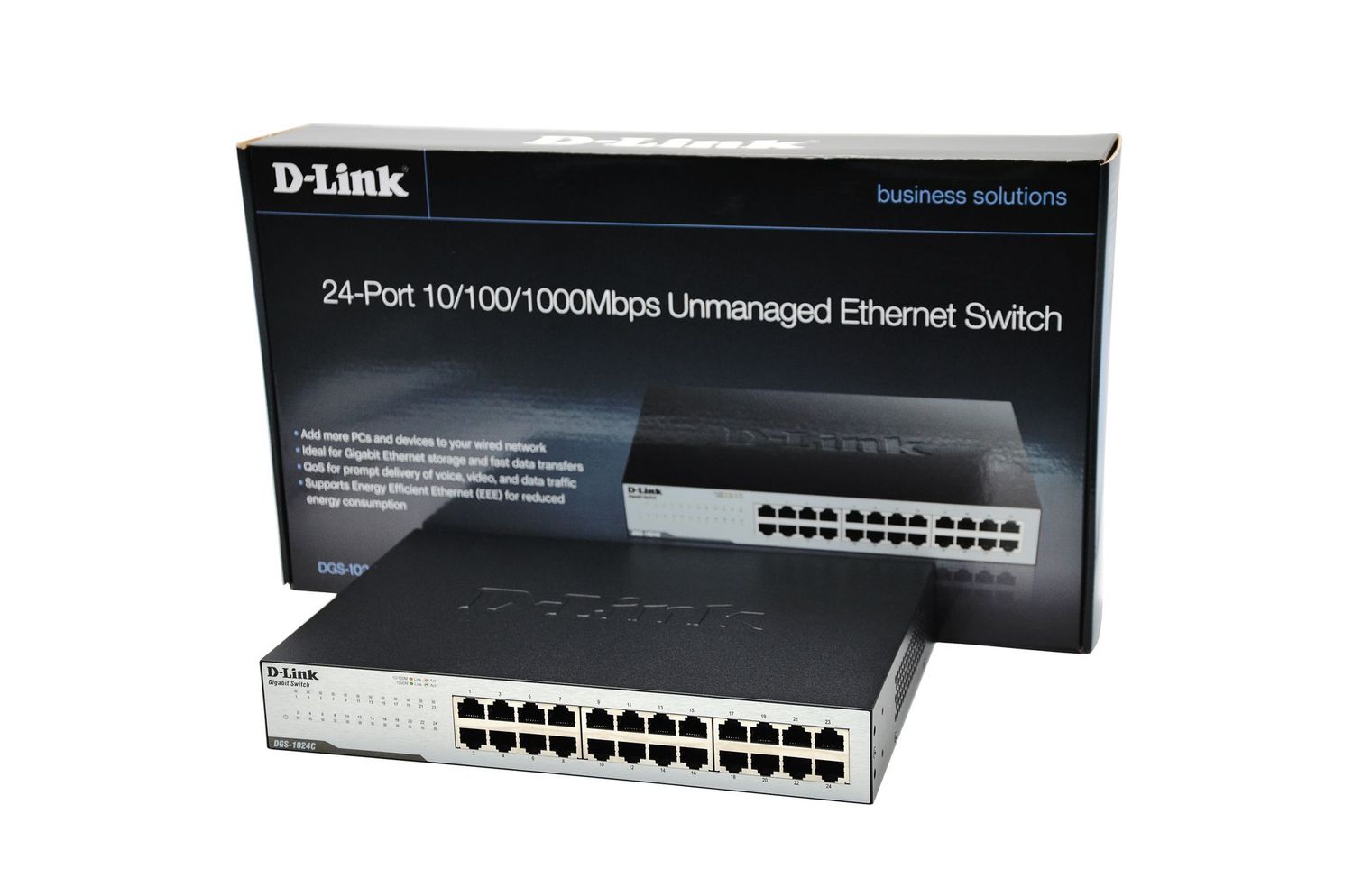 SWITCH GIGA 24 PORTS -  NON MANAGABLE - RACKABLE - METALLIQUE - D-LINK