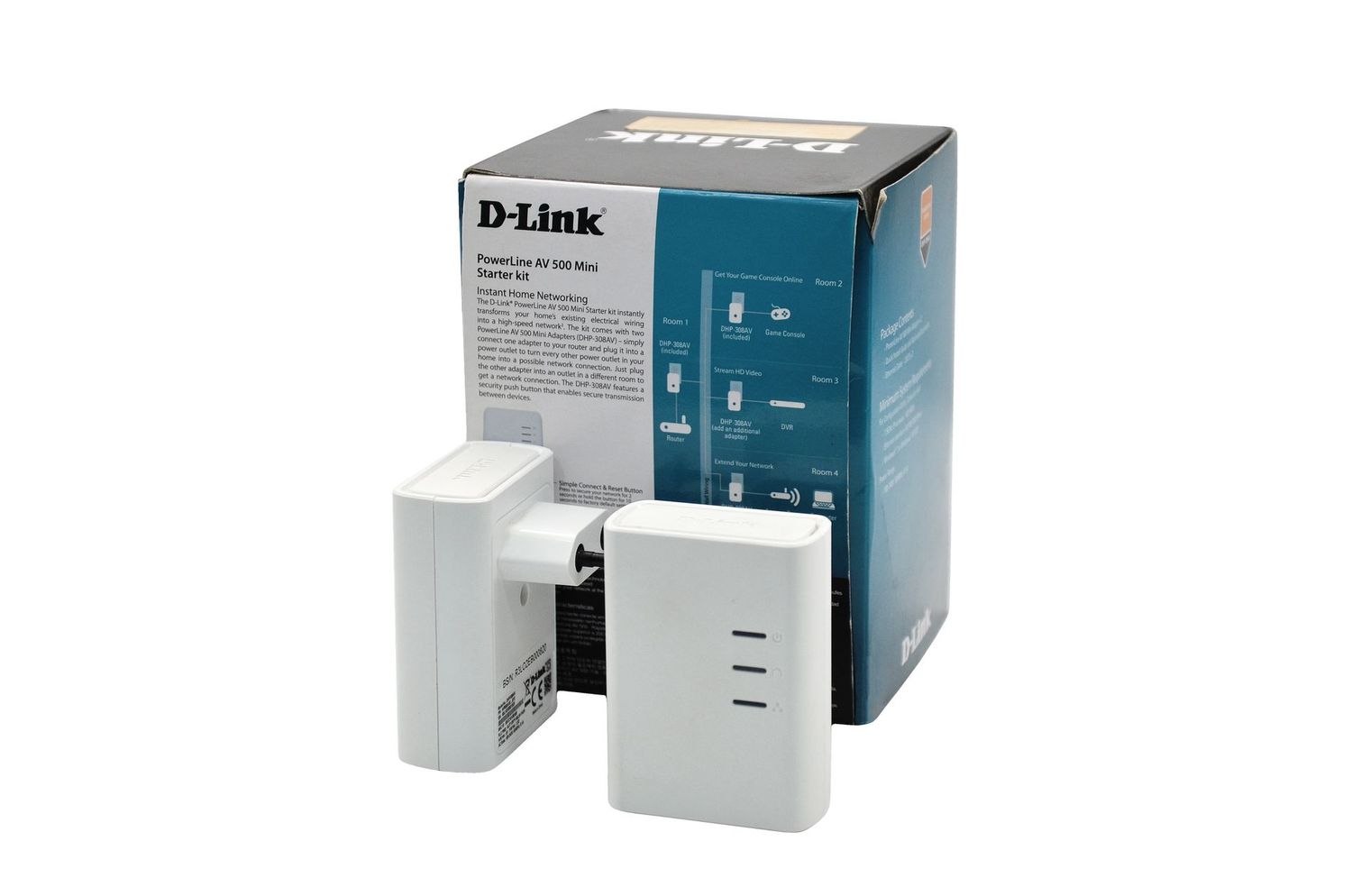 CPL POUR PARTAGER L'INTERNET VIA LE RESEAU ELECTRIQUE - 2 PIECES (TX/RX) DE 1 PORT RJ45 MEGA - BLANC - D-LINK