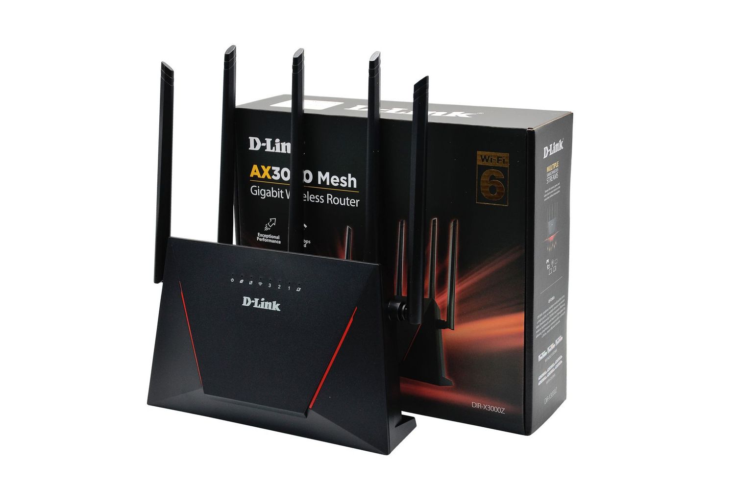 ROUTEUR WIFI 6 - 5 ANTENNES DE 2.4GHZ (574MBPS) & 5GHZ (2402MBPS) - MODES (ROUTEUR - REPETEUR - POINT D'ACCES) - 4 RJ45 1GO (1 WAN) - NOIR - D-LINK