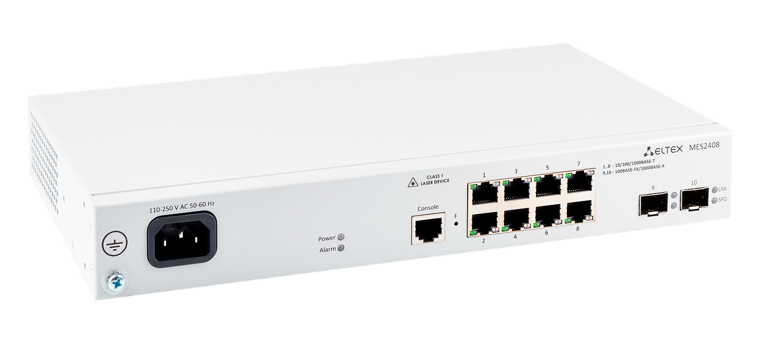 SWITCH GIGA 10 PORTS (08 PORTS - 2 SFP) - MANAGEABLE (L2) - RACKABLE (19