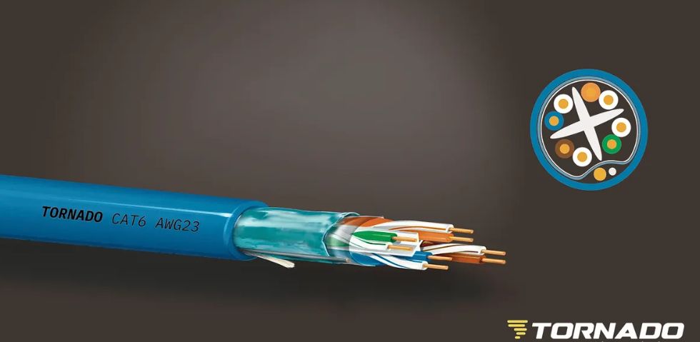 CABLE RESEAU INDOOR CAT6 F/UTP - CUIVRE - BOBINE 500M - BLEU