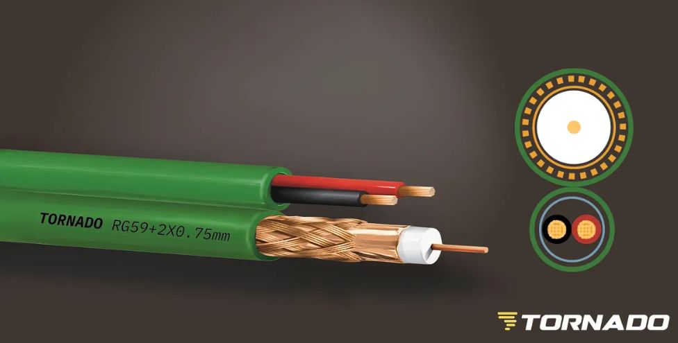 CABLE CAMERA (KX7 + ALIMENTATION 0.75MM) - CUIVRE - BOBINE 500M - VERT