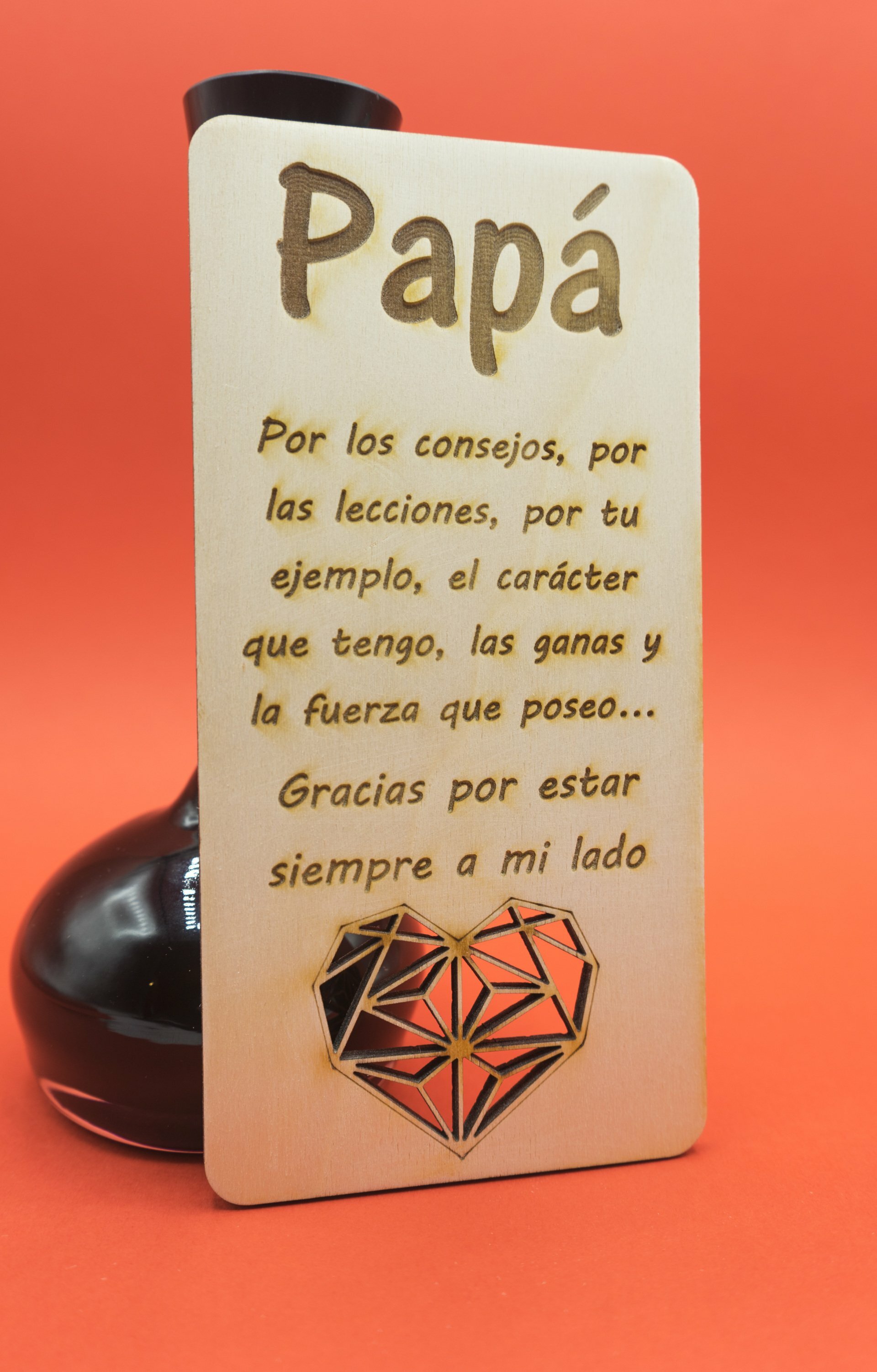 Dedicatoria madera para Papá