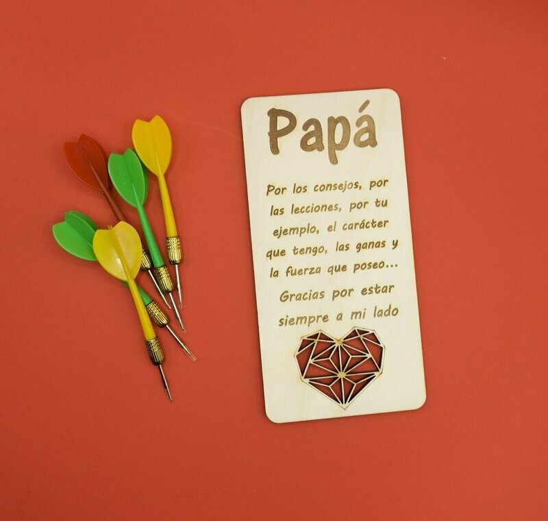 Dedicatoria madera para Papá