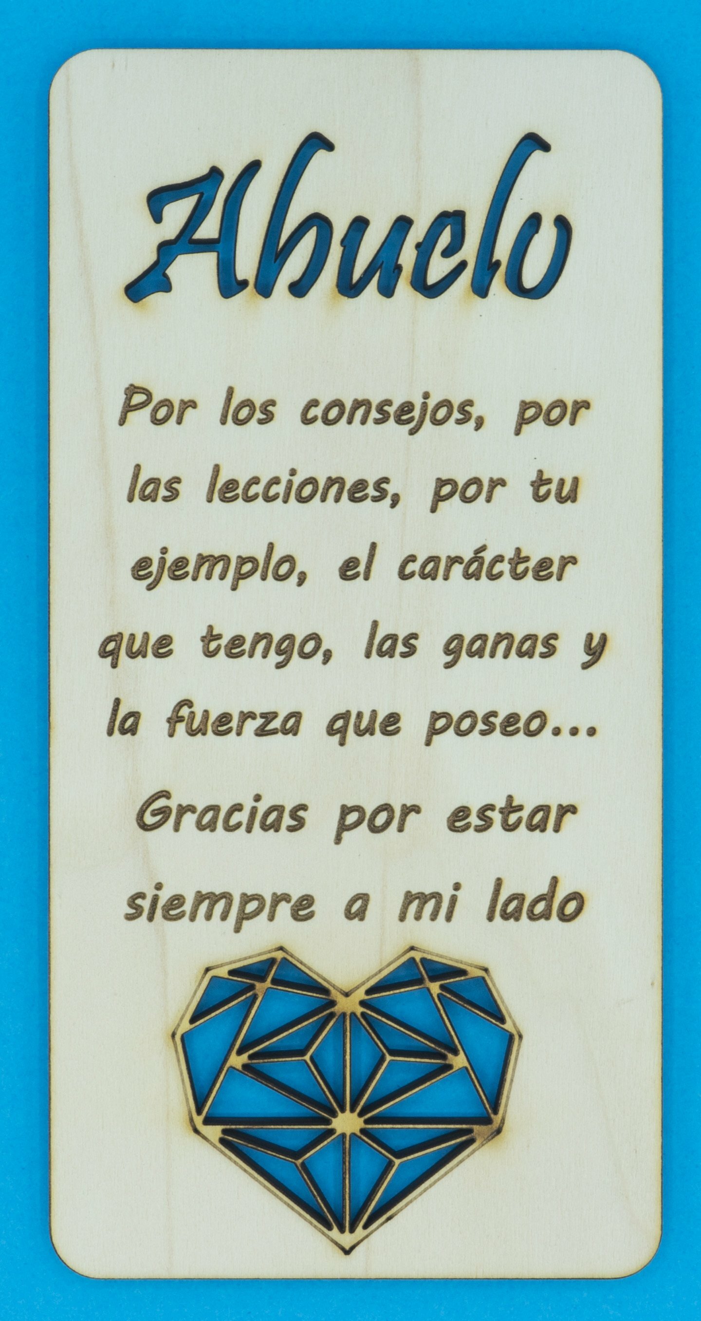 Dedicatoria madera para los Abuelos