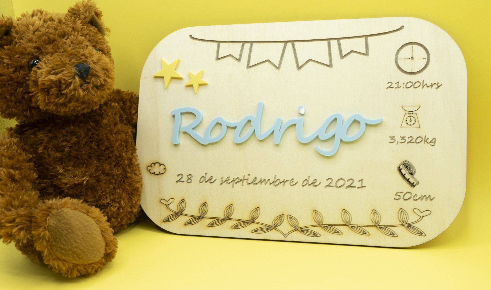 Natalicio Bebé personalizado Ovalada