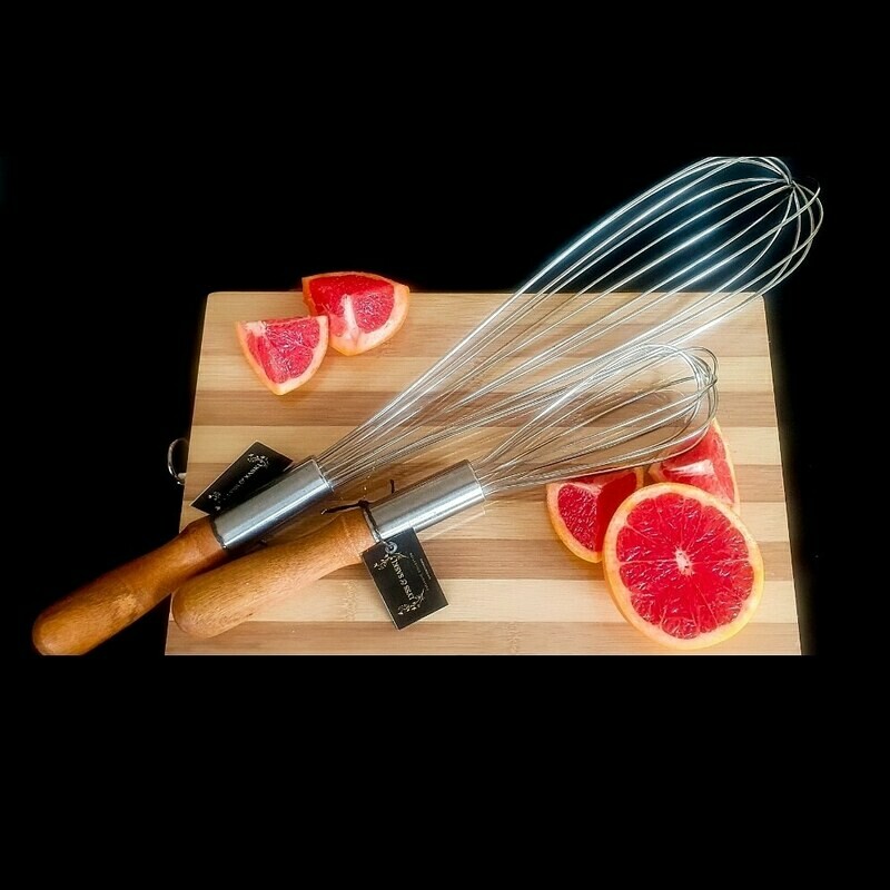 Small wooden handle whisk