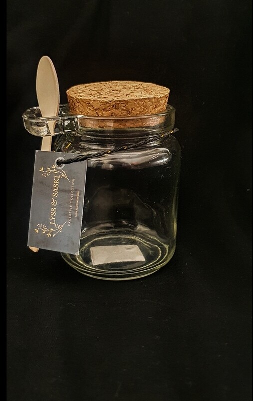 Glass jar with cork top