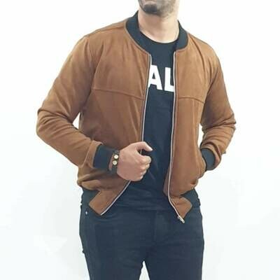 Veste en daim tabac